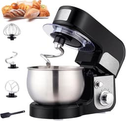 Keukenmixer - Deeg Mengmachine - Bakken Maken - Planetaire Mengstructuur - 36D x 22W x 28H cm - Zilver — thumbnail 1