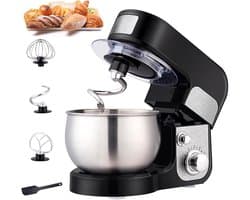 Keukenmixer - Deeg Mengmachine - Bakken Maken - Planetaire Mengstructuur - 36D x 22W x 28H cm - Zilver