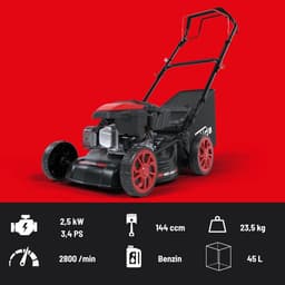 Benzine Grasmaaier - Loopmaaier Motor - Gazon Onderhoud - Achterwielaandrijving - 41 cm Maaibreedte - Zwart — thumbnail 5