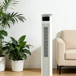 Torenventilator - Silent Design - 45W En 39dB - 109cm - Staande Ventilator met Afstandsbediening - Timer - 3 snelheidsstanden - Tower Fan - Wit — thumbnail 4