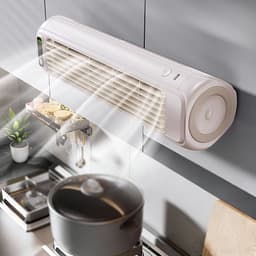 KZQ Mini Draagbare Luchtkoeler Met Digitaal Display Stil Oplaadbaar Voor Slaapkamer Kantoor En Kamperen Abrikooswit — thumbnail 1