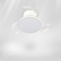 BRILONER Raven - Plafondventilator met verlichting - LED plafondlamp met ventilator - ventilator lamp zomer- en wintermodus - dimbaar - CCT - Ø44cm - wit — thumbnail 3