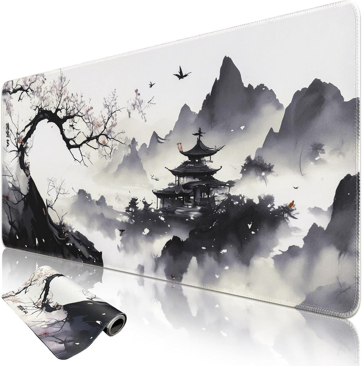 Grote Gaming Muismat met Inktstijl 900x400mm - Ideaal voor Gaming, Desk Coaster en Antislip Rubber Ondergrond — afbeelding 1