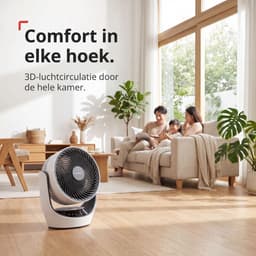 SwitchBot 22dB Draadloze Tafelventilator - Fluisterstille Oplaadbare USB Ventilator met App en Afstandsbediening - Stille Bureau Luchtcirculatie - 4 Standen & Timer - Wit — thumbnail 3