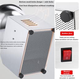 Elektrische Deegmenger - Spiraal Mixer - Brood Bakken - Krachtige Motor - 3kg Kom - Zilver — thumbnail 4