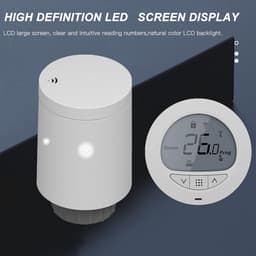 Thermostatische Klep - Regelklep Verwarming - Temperatuur Regelen - Helder Display Draaibaar - 220 Volt - Wit — thumbnail 4