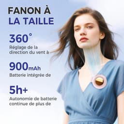 Mini draagbare ventilator, 360° draaibare ventilatiezakventilator, 3 instelbare windsnelheden, geschikt voor buitenactiviteiten in de zomer, reizen en kantoorgebruik (wit, 2 stuks) — thumbnail 3