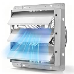 VEVOR 312mm Afzuigventilator met Lamellen, Industriële Wandventilator, 34W, Stalen Behuizing, Wandmontage, 2124m³/h, 1400rpm, Stille Werking, Ventilatie + Koeling voor Garage, Kas, Werkplaats, Stal — thumbnail 1