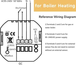 Slimme Thermostaat - Verwarming Regelaar - Energie Besparen - App & Spraakbesturing - 8.8 cm - Wit — thumbnail 3