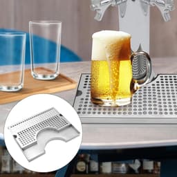 Bier Lekbak - Lekbak Bierkraan - Bar Schoonhouden - Roestvrijstaal Antislip - 33 x 25 x 4 cm - Zilver — thumbnail 4