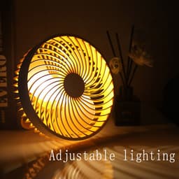 Kleine kamerluchtcirculatieventilator, 2 snelheden, verstelbare kop, tafelventilator voor bureau, nachtkastje — thumbnail 2