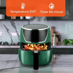 Heteluchtfriteuse - Airfryer Frituurpan - Gezond Koken - Snel Gelijkmatig Koken - 5 Liter - Groen — thumbnail 3