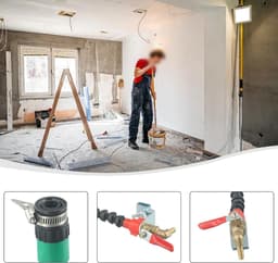 Stofverwijderaar Watersproeier - Snijmachine Accessoire - Stofbeheersing Werkplaats - Roestvrijstalen Beugels - 6 mm Slang Compatibel - Zwart Rood — thumbnail 5