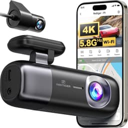 Dashcam voor auto - Zwart - 4K + 1080P Dual Lens - Met Wifi, GPS en Parkeermodus - Voor Veilig Rijden en Bewaking — thumbnail 1