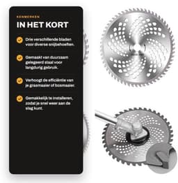 Grasmaaier Zaagblad Set 3 Stuks - Gelegeerd Staal - 40/60/80 Tanden - Vervangingsbladen - Geschikt voor Bosmaaier - Hoogwaardige Kwaliteit — thumbnail 2