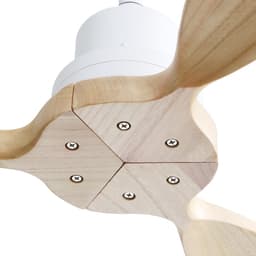 HAUSS SPOLE Plafondventilator – 132 cm – 6 Snelheden Met Afstandsbediening – Metaal En Hout – Wit – Zonder Verlichting — thumbnail 3