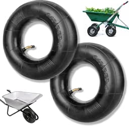 SnelShoppen - 2x Robuuste Slangen voor Banden, 4.10/3.50-4, Geschikt voor Tuin, Wheelbarrow, Handtruck, Grasmaaier, Natuurrubber, Hoge Druk — thumbnail 1