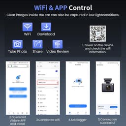 SnelShoppen - 4-Kanaals Dashcam met WiFi, 2K Voor en 1080P Achter, 360° Beveiligingscamera voor Auto met 64GB Kaart, G-Sensor, Nachtzicht, Parkeerbewa — thumbnail 4