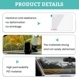 SnelShoppen - Pack van 8 Auto Camera Accessoires, Antistatische Film voor Duidelijk Zicht op Voorruit, Dashcam Stickers, Duidelijke Statistische Stick — thumbnail 3