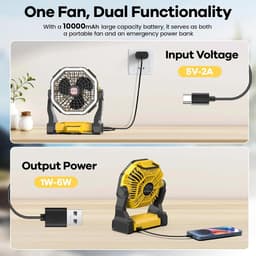 Draadloze Campingventilator met LED-lamp – Koele lucht en verlichting, waar je ook bent — thumbnail 5