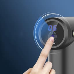 Massagepistool Met LCD-Display 4 Massagekoppen En 6 Snelheidsniveaus - 800 mAh Batterij 25-30 Minuten Gebruiksduur - Geluidsarm Draagbaar - Voor Benen Rug Schouders En Voeten — thumbnail 3