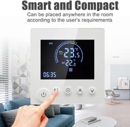 Programmeerbare Thermostaat - Temperatuurregelaar Kamer - Verwarming Regelen - NTC-temperatuursensor - 86 x 86 mm - Wit — thumbnail 5