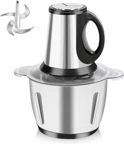 Mini Hakmachine - Keukenmachine - Ingrediënten Verwerken - 3 Snelheden - 2 Liter - Zilver — thumbnail 1