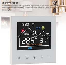 Slimme Thermostaat - Temperatuurregelaar - Energie Besparen - Touchscreen Bediening - 86x86mm - Zwart — thumbnail 5