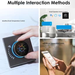 Slimme Knopthermostaat - Intelligente Thermostaat Smart Screen - Temperatuur Regelen - Nauwkeurige Temperatuurregeling - 86 x 86 mm - Wit — thumbnail 4