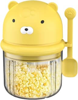 Elektrische Knoflook Hakker - Mini Keukenmachine - Snel Ingrediënten Snijden - Draadloos en Compact - 350 ml - Geel — thumbnail 1