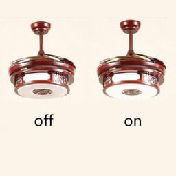 Plafondventilator met Verlichting - Ventilatorlamp Hout - Ruimte Koelen - Stille Koperen Motor - 112 cm Diameter - Bruin — thumbnail 1