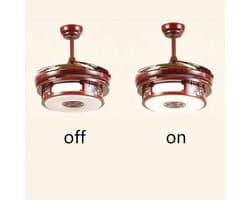 Plafondventilator met Verlichting - Ventilatorlamp Hout - Ruimte Koelen - Stille Koperen Motor - 112 cm Diameter - Bruin