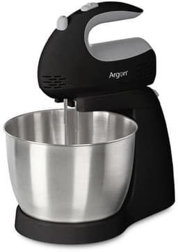 Argon Handmixer Zwart - met Standaard en RVS Mengkom - 300 W — thumbnail 1