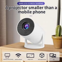SnelShoppen - Mini Draagbare Projector 1080P Full HD, 180° Draaibare Buitenprojector voor Thuis, Klein Thuisbioscoop Projector Compatibel met Smartpho — thumbnail 3