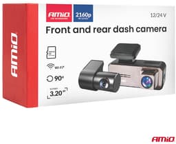 AMiO Dashcam Voor en Achter 4K + 2K WLAN – UHD Dual Camera 3840x2160 2560x1440 WiFi – 512GB Ondersteuning – 3.2” Display G Sensor Parking Mode — thumbnail 4