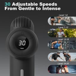 SnelShoppen - Mini Massagepistool, Draagbaar Diep Weefsel Percussie Spiermassagepistool met 5 Massagekoppen en 6 Snelheden, Ideaal voor Sporters, Thui — thumbnail 2