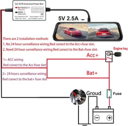 Guuzi Micro Dash Cam Hardwire Kit voor Dash Camera, Auto Dash Camera Oplader Netsnoer voor Micro USB Dash Cam 320cm - ShopVlot — thumbnail 2