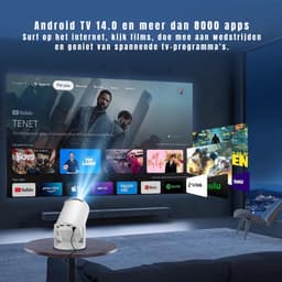 QORA® Draagbare beamer - Beamer - Projector - Mini Beamer - Wit - 11cm x 11cm x 17cm — thumbnail 2