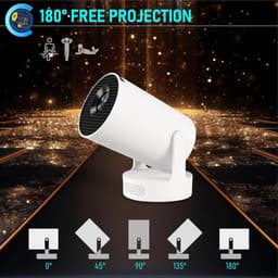 SnelShoppen - HY300 PRO Mini Projector, Draagbare 4K 1080P Projector met Android 11, WiFi 6, Bluetooth 5.0, Airplay & Miracast Ondersteuning voor Thui — thumbnail 3