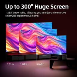 SnelShoppen - 4K Projector - Full HD 1080P Smart Projector met Autofocus, Trapezoidal Correction, 900 ANSI Lumens, WiFi6 & BT 5.0, 300 Inch Beeldscher — thumbnail 3