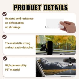 SnelShoppen - 8 Stuks Dashcam Electrostatic Stickers - Transparante Statistische Film - Beschermende Ruitstickers tegen Krassen en Vallen voor Veilige — thumbnail 2