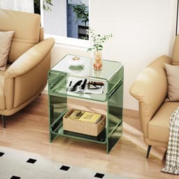 SP® Platenspeler Meubel - 2 Kubusopslag - Platenspelerkast - LP Opbergsysteem - Groen - 30cm x 45cm x 58cm — thumbnail 4