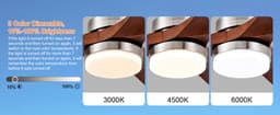 MODENUIT Plafondventilator – 107 cm – Met Verlichting en Afstandsbediening – Metaal en Hout – Nikkel — thumbnail 4