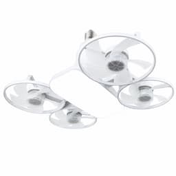 Plafondventilator met Lamp en Afstandsbediening - Fitting Ventilatorlamp met 4 Koppen - Dimbare LED Socket Fan Light met 3 Snelheden - Stille Plafondventilator voor Slaapkamer en Woonkamer - Wit — thumbnail 3