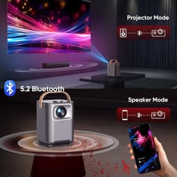 SnelShoppen - Mini Projector 4K Full HD met Elektrische Focus, Auto Keystone Correctie, WiFi 6, Bluetooth 5.2, Draagbare Beamer voor Thuisbioscoop, Bu — thumbnail 5
