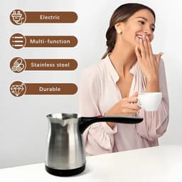 Turkse Koffiezetapparaat – Turkish Coffee Maker – Cezve – Elektrische Turkse Koffiepot – Turkse Koffieketel – RVS – Automatische Uitschakeling — thumbnail 5