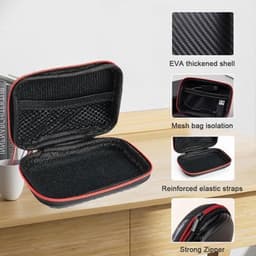 Beschermhoes voor externe harde schijf 11 cm x 8 cm x 4 cm - Draagbare externe SSD reistas organizer zwart — thumbnail 3