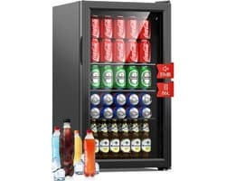 SP® Minibar - 86L Capaciteit - Mini Koelkast - Draagbare Koelkast - Zwart - 48cm x 44cm x 84cm