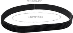 Aandrijfriem Rubber 16,4mm Breedte - Gesloten Lus - 437mm Omtrek - Compatibel met Spear & Jackson S1334ER - Slijtvast - Duurzaam - Grasmaaier Riem — thumbnail 5