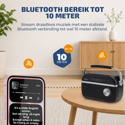 Denver FM Radio Retro - Noodradio / Noodpakket - Werkt op batterij of netstroom - Keukenradio - Draagbare Radio - TRB67B — thumbnail 2